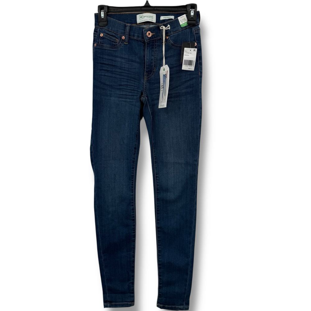 NEW Regeneration Mid Rise Ankle Skinny Jeans Size 1 25 Celebrity Pink Dark Wash